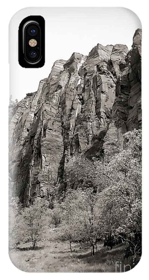 National Park iPhone X Case featuring the photograph Zion National Park Sepia Tones by Chuck Kuhn