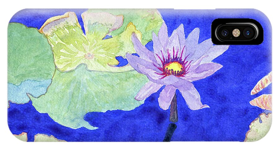 Lily iPhone X Case featuring the painting Water Lily by Anne Marie Brown