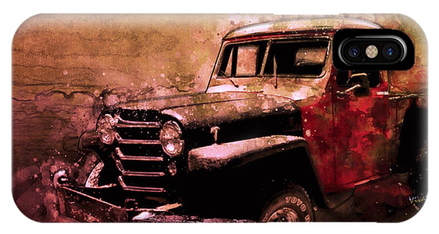 1951 iPhone X Case featuring the photograph 51 Willys Jeep 4x4 Pickup Ridge Running Before Dark by Chas Sinklier