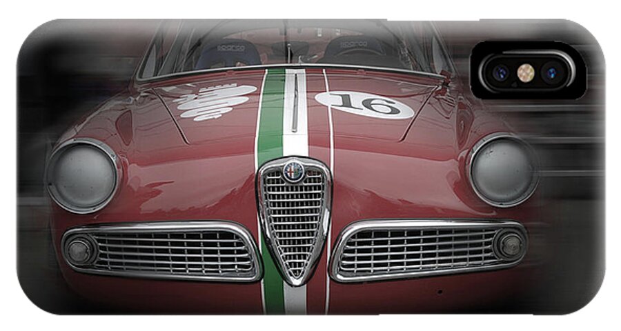 Alfa Romeo iPhone X Case featuring the pyrography Alfa Romeo Laguna Seca by Naxart Studio