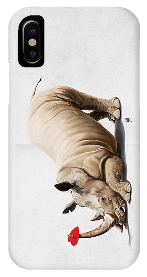 Illustration iPhone X Case featuring the digital art Horny Wordless by Rob Snow