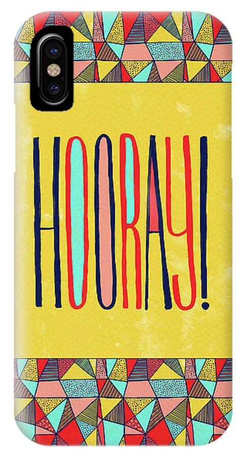 Hooray iPhone X Case featuring the painting Hooray by Jen Montgomery