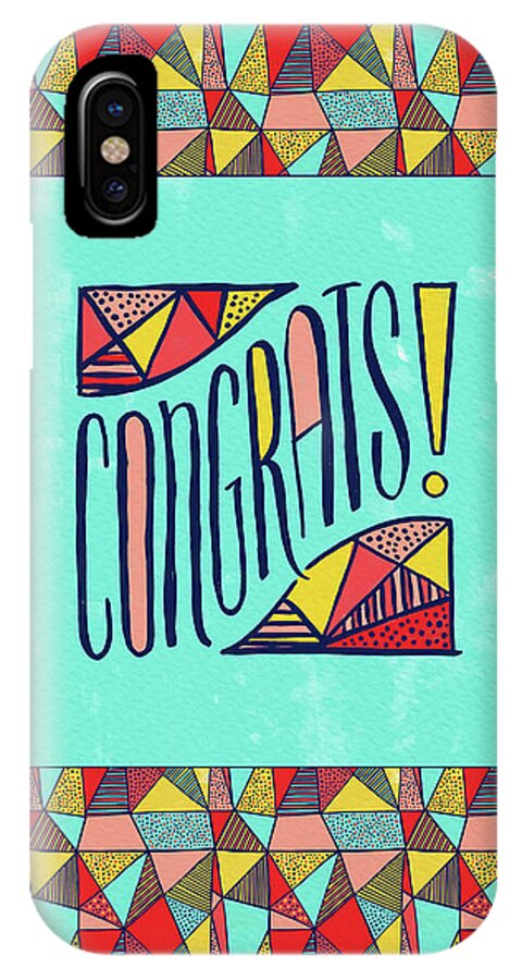 Congratulations iPhone X Case featuring the painting Congrats by Jen Montgomery