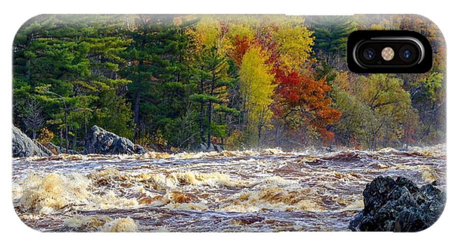 River iPhone X Case featuring the photograph Autumn Colors and Rushing Rapids  by Susan Rydberg