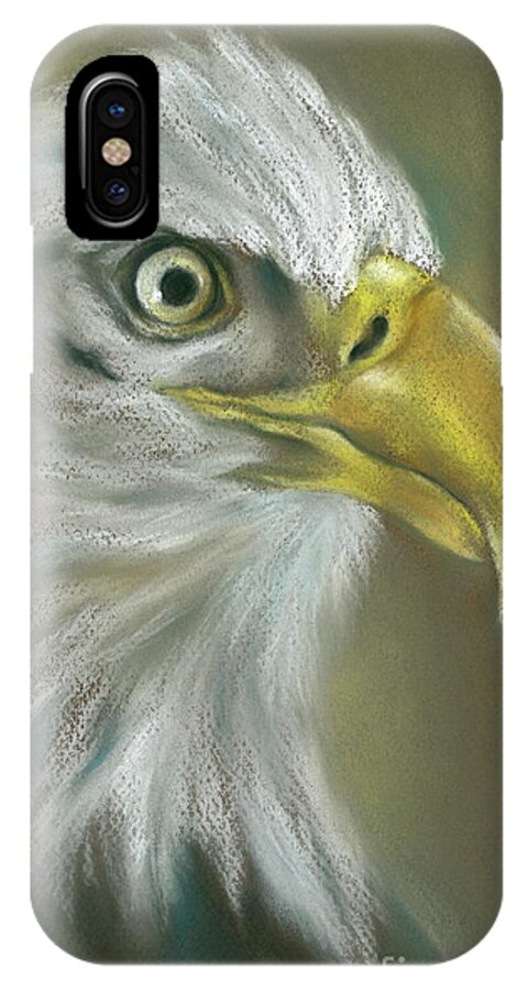 Bird iPhone X Case featuring the painting Bald Eagle with a Keen Eye by MM Anderson