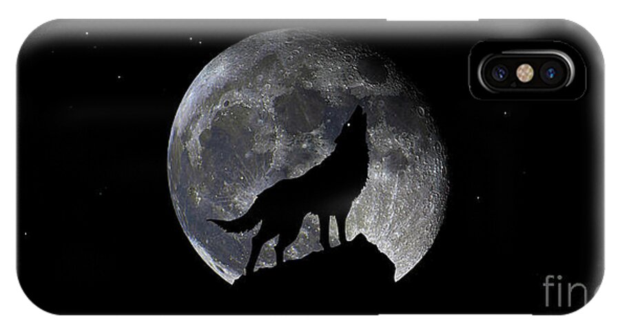 Bloodred Wolf Moon iPhone X Case featuring the photograph Pre Blood Red Wolf Supermoon Eclipse 873r by Ricardos Creations