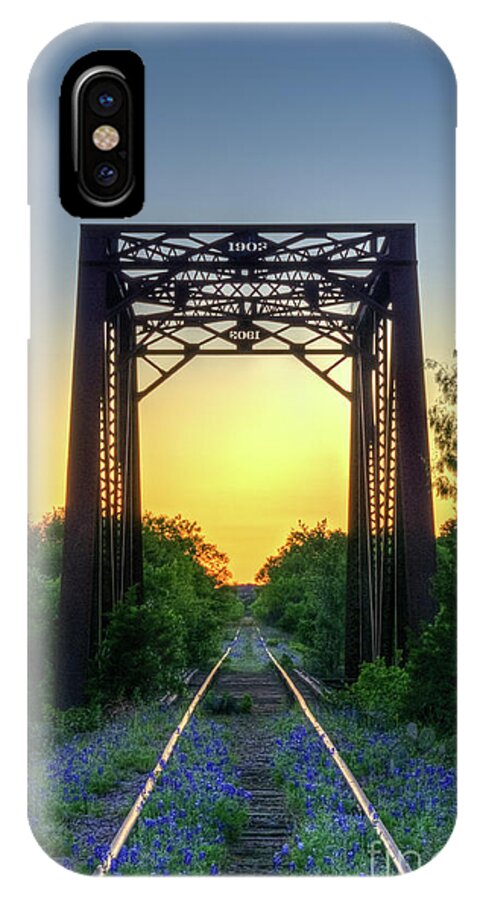 Bluebonnets iPhone X Case featuring the photograph Bluebonnets on the abandoned railroad by Paul Quinn