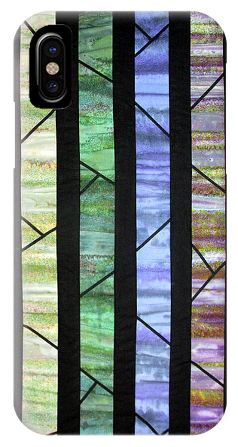 Abstract iPhone X Case featuring the tapestry - textile Branches by Pam Geisel
