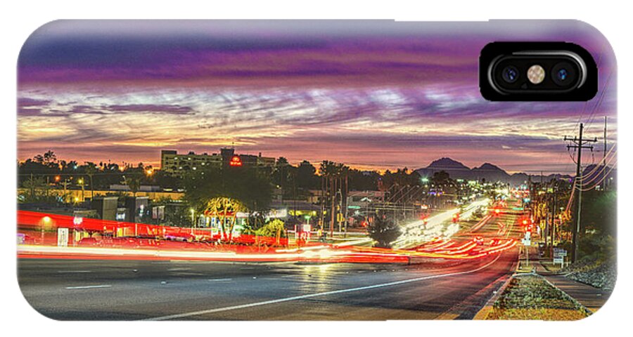 Tucson iPhone X Case featuring the photograph Broadway Sunset, Tucson, AZ by Chance Kafka