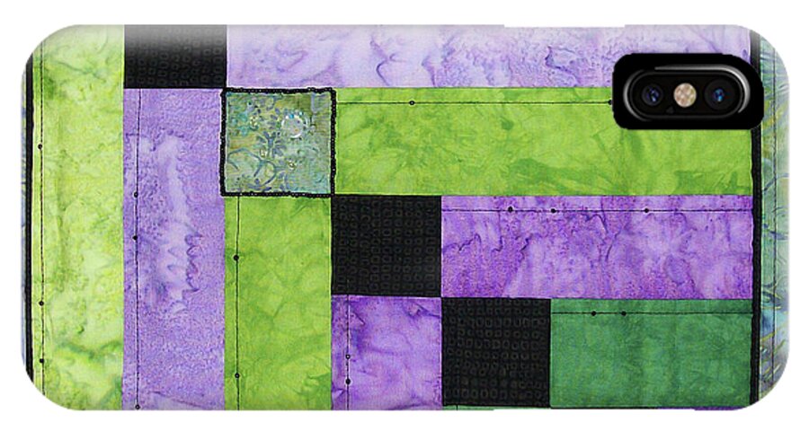 Art Quilt iPhone X Case featuring the tapestry - textile Celebrate Your Differences by Pam Geisel