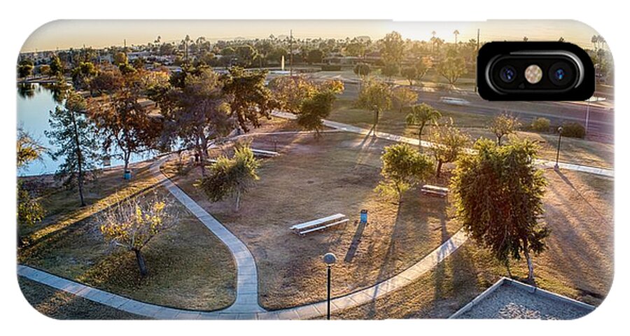 Aerial Shot iPhone X Case featuring the photograph Chaparral Park by Anthony Giammarino