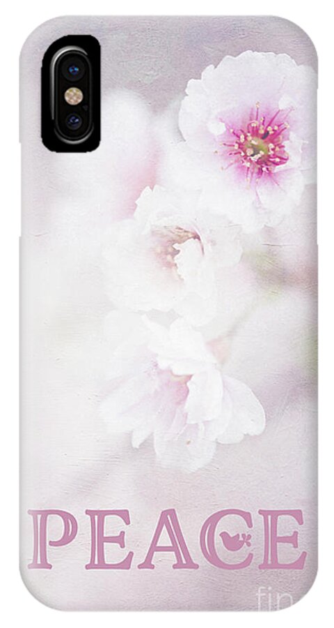 Cherry Blossoms iPhone X Case featuring the photograph Cherry Blossom Peace Art by Anita Pollak