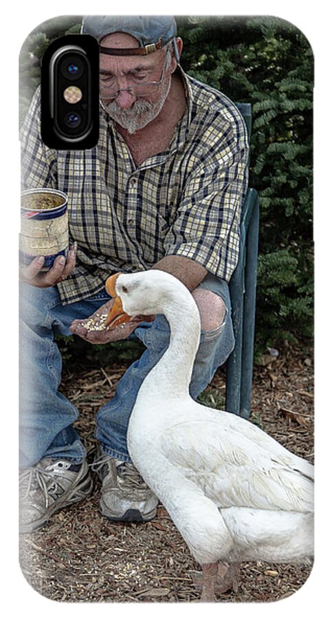 Goose iPhone X Case featuring the photograph Chow Time by Mike Long
