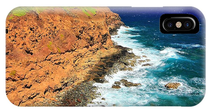  iPhone X Case featuring the photograph Cliff on Pacific Ocean by John Bauer