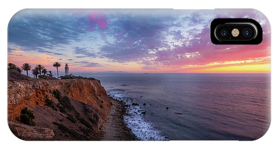 Architecture iPhone X Case featuring the photograph Colorful Sky after Sunset at Point Vicente Lighthouse by Andy Konieczny