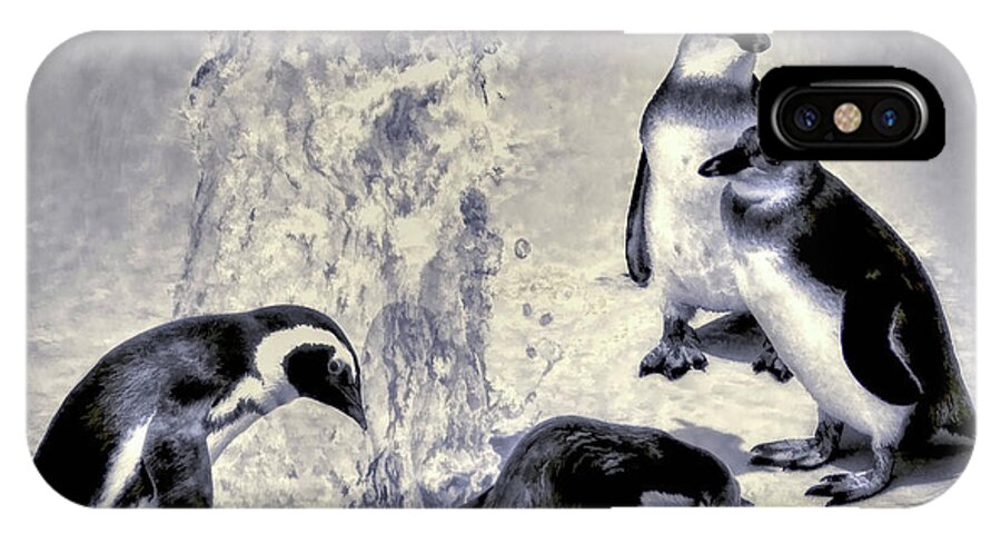 Penguins iPhone X Case featuring the photograph Cute Penguins by Pennie McCracken