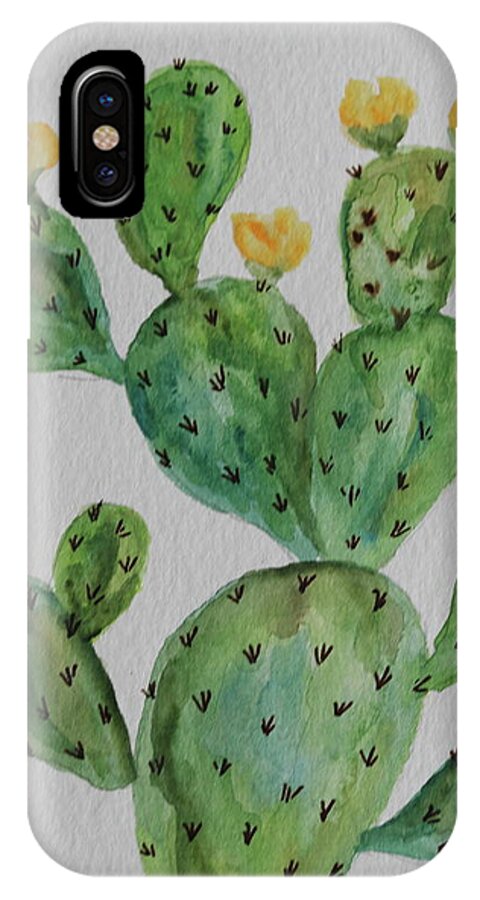 Cactus iPhone X Case featuring the painting Desert Garden Beauty by Christiane Schulze Art And Photography