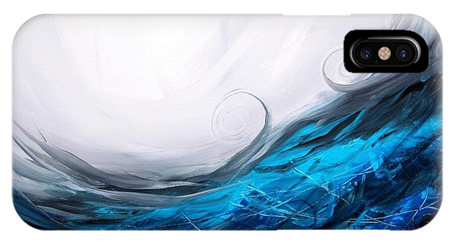 #ocean #inspiration #life #water #sea #wave #surfing #blue #gulf #california #pacificocean #pacific #atlantic #gulf Of Mexico #scarpace #ipaintfish iPhone X Case featuring the painting Effectual Momentum by J Vincent Scarpace