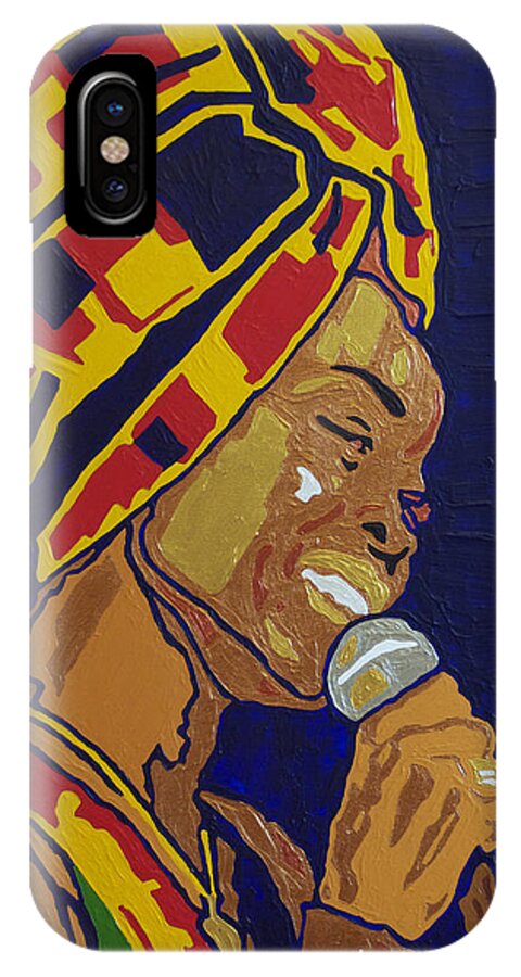 Erykah Badu iPhone X Case featuring the painting Erykah Badu by Rachel Natalie Rawlins