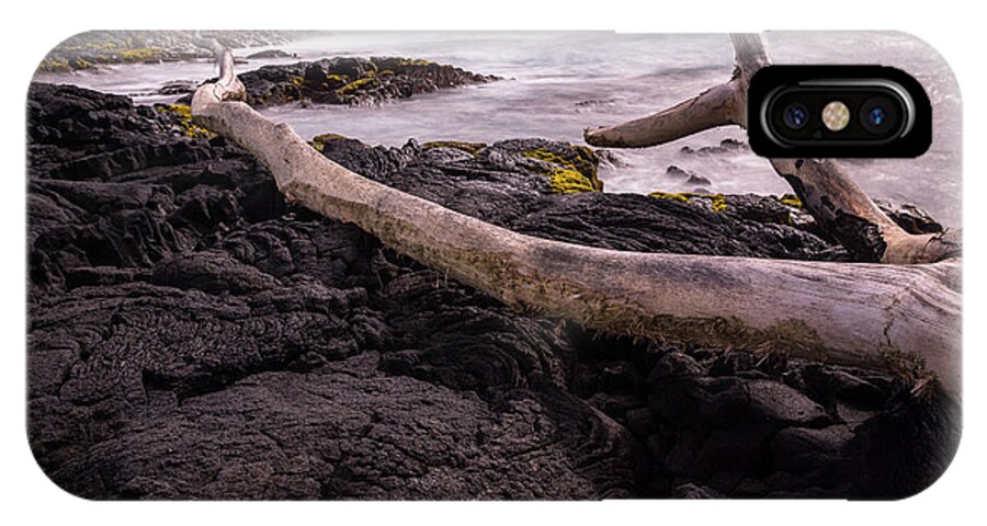Punalu'u iPhone X Case featuring the photograph Fallen Tree at Punalu'u Beach by John Daly