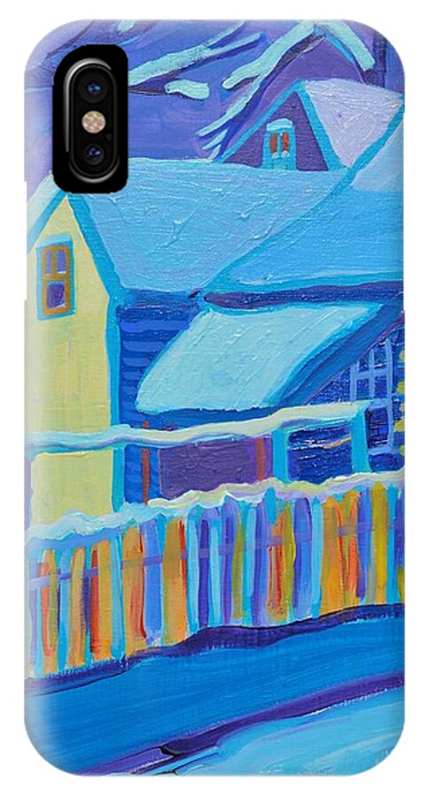 Georgetown Massachusetts iPhone X Case featuring the painting Georgetown Snowfall by Debra Bretton Robinson