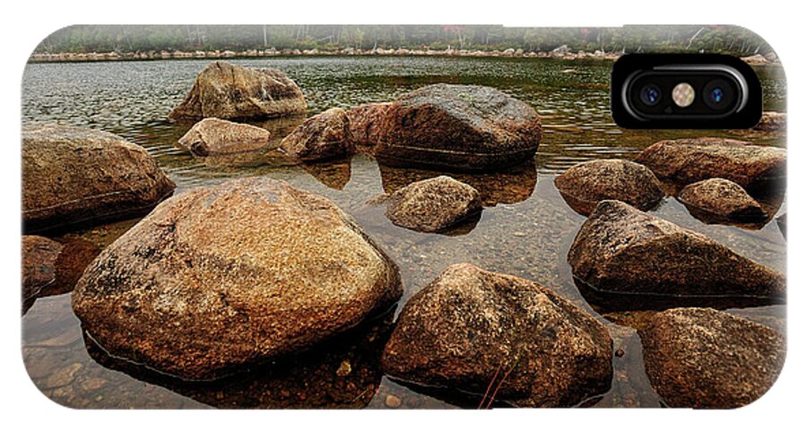Maine iPhone X Case featuring the photograph Jordon Pond Boulders by Tom Gresham