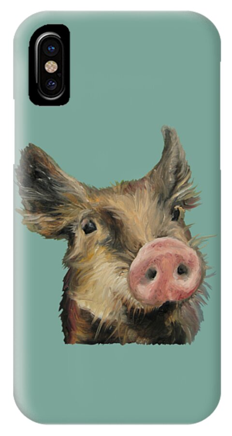 Noewi iPhone X Case featuring the painting Little Piglet by Jindra Noewi
