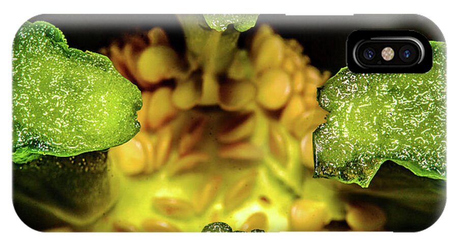 Macro iPhone X Case featuring the photograph Looking into a Pepper by John Bauer