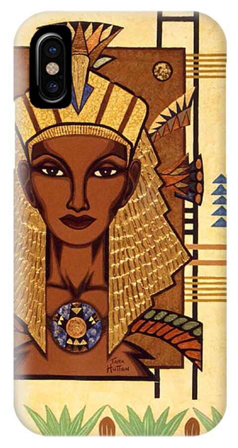Egyptian iPhone X Case featuring the painting Luxor DeLuxe by Tara Hutton