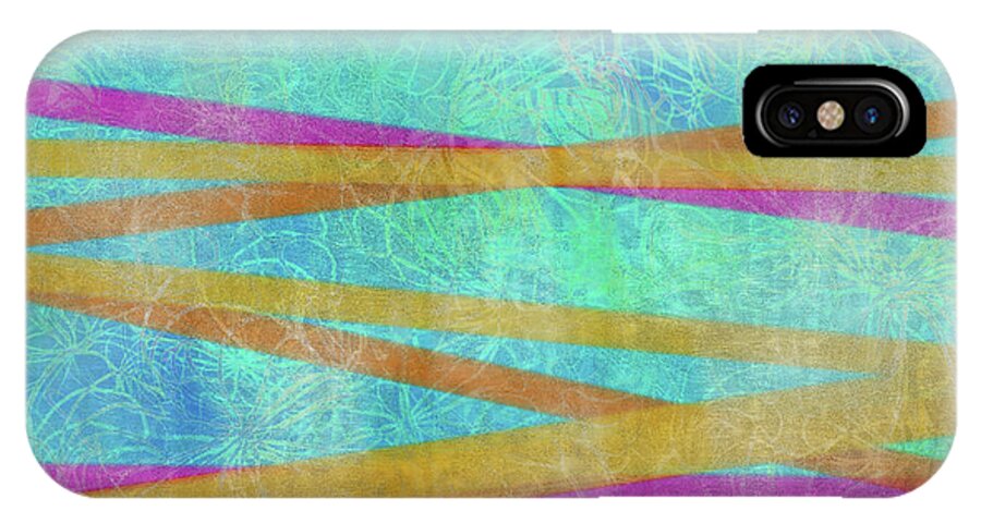 Stripes iPhone X Case featuring the digital art Malaysian Tropical Batik Strip Print by Sand And Chi