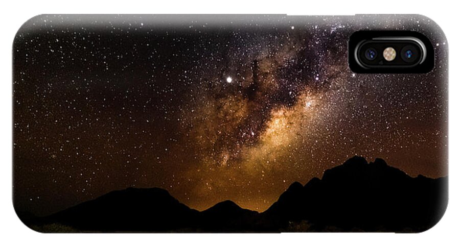 Milkyway iPhone X Case featuring the photograph Milkyway over Spitzkoppe #2, Namibia by Lyl Dil Creations