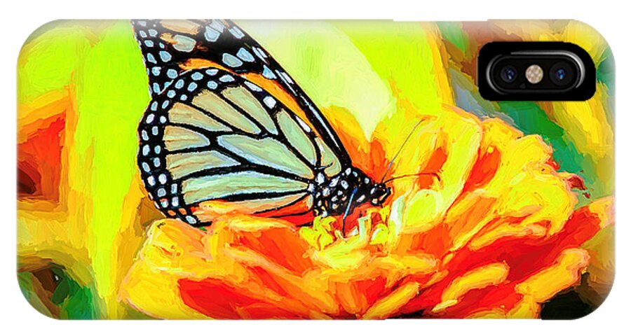 Monarch iPhone X Case featuring the photograph Monarch Butterfly Van Gogh Style by Don Northup