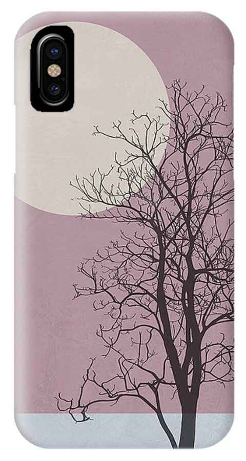 Tree iPhone X Case featuring the mixed media Morning Tree by Naxart Studio