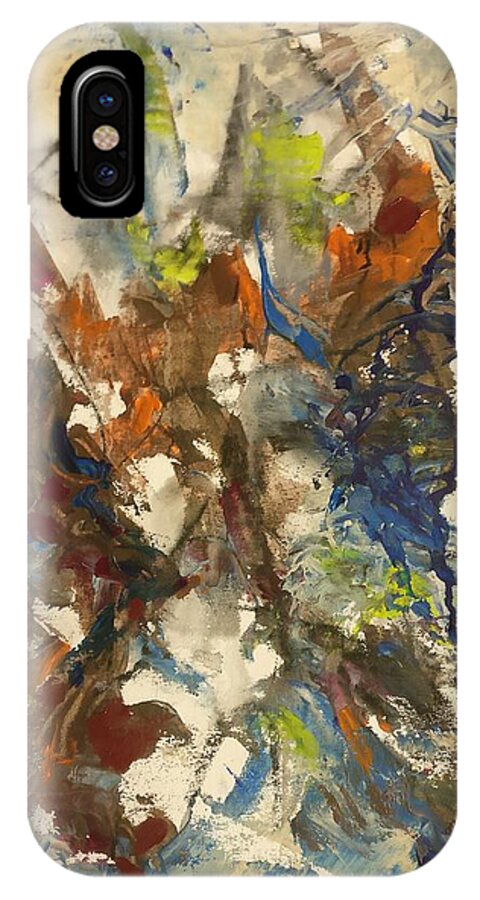 Abstract iPhone X Case featuring the painting Moving Stage by Nicolas Bouteneff