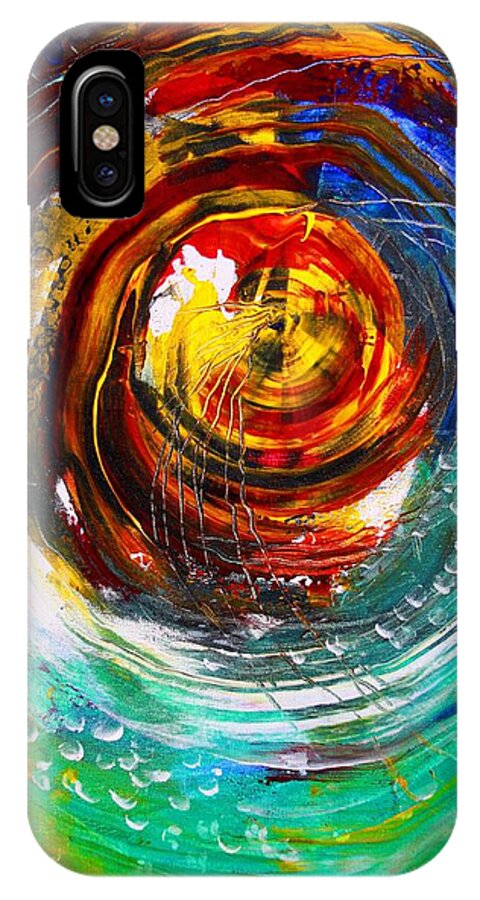 Abstract iPhone X Case featuring the painting Necessary Anchor by J Vincent Scarpace