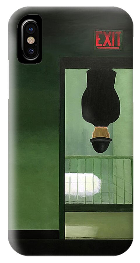 Jean Paul Sartre iPhone X Case featuring the painting No Exit by Thomas Blood