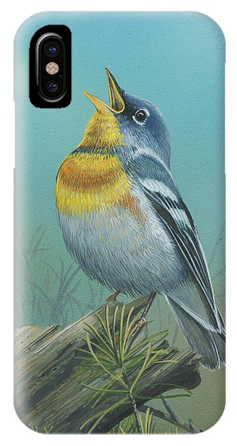 Northern Parula iPhone X Case featuring the painting Northern Parula by Mike Brown