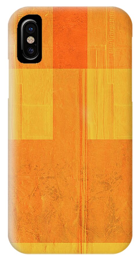 Abstract iPhone X Case featuring the painting Orange Paper I by Naxart Studio