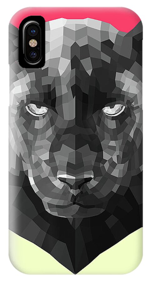 Panther iPhone X Case featuring the digital art Party Panther by Naxart Studio