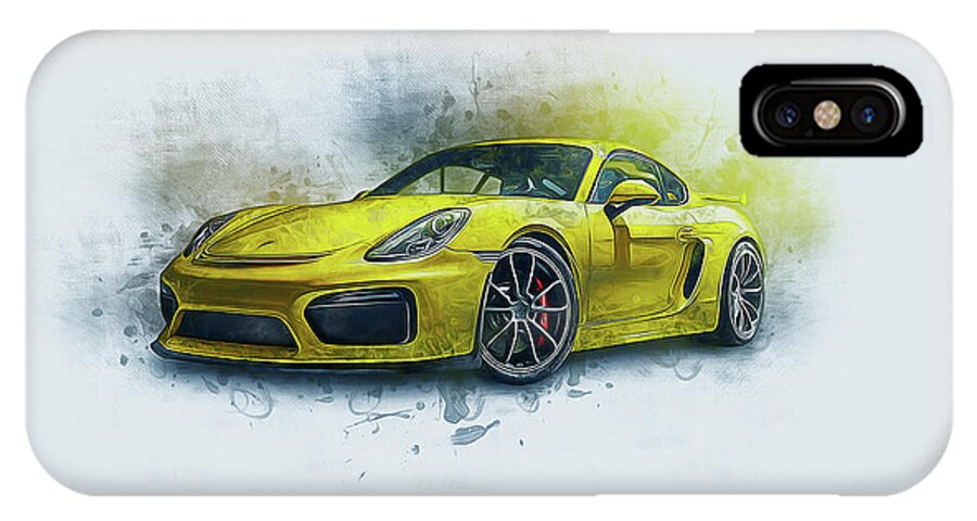 Transportation iPhone X Case featuring the painting Porsche 911 by Ian Mitchell