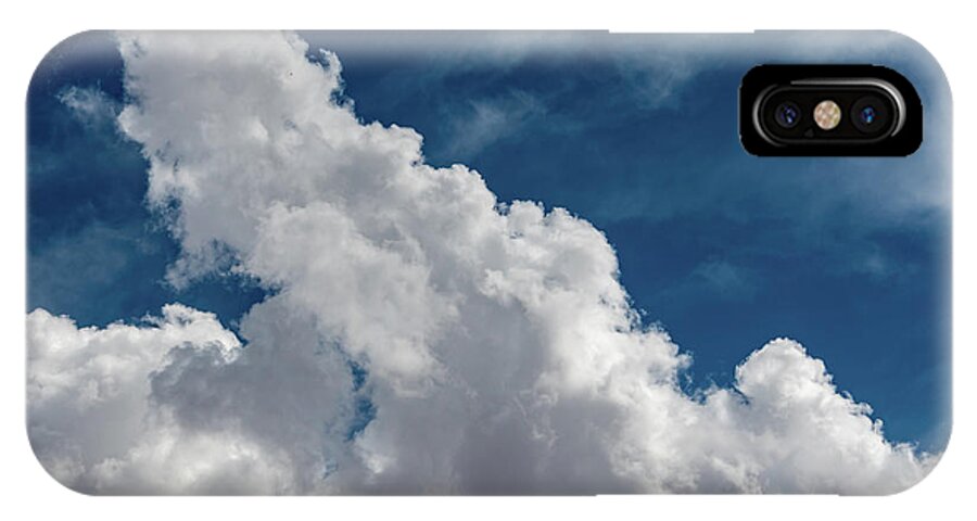 White iPhone X Case featuring the photograph Puffy White Clouds by Douglas Killourie