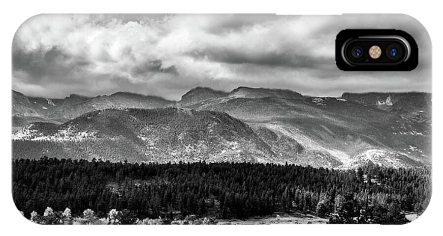 Mountains iPhone X Case featuring the photograph Rocky Foothills BW by James L Bartlett
