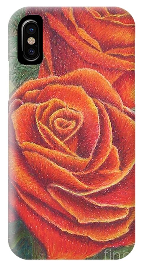 Roses iPhone X Case featuring the painting Roses by Lisa Bliss Rush