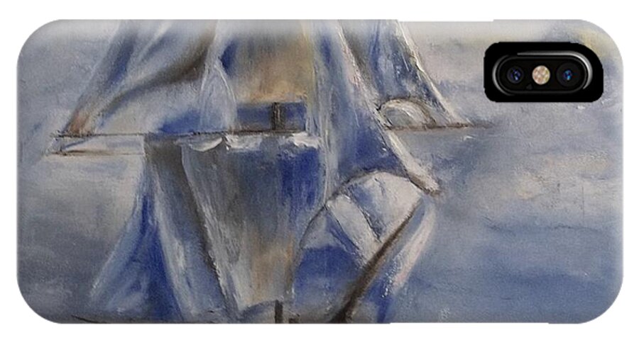 Ship iPhone X Case featuring the painting Sail the Seas by Stephen King