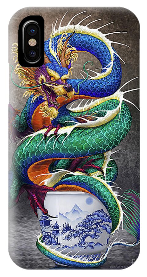 Sake iPhone X Case featuring the digital art Sake Dragon by Stanley Morrison