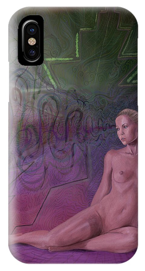 Digital Art iPhone X Case featuring the painting Send the Information by Jeremy Robinson