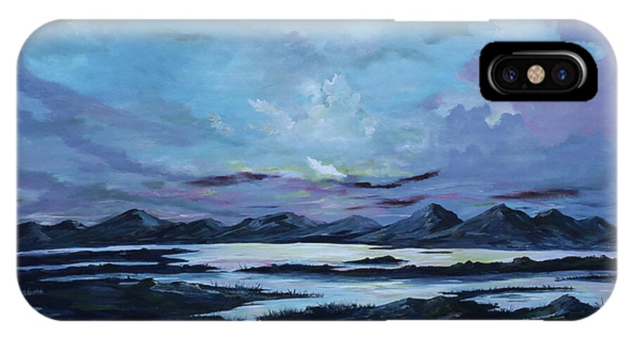 Ireland iPhone X Case featuring the painting Serenity in Galway by Conor Murphy
