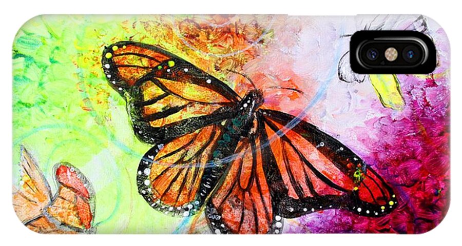 Butterfly iPhone X Case featuring the painting Sincere Beauty by J Vincent Scarpace