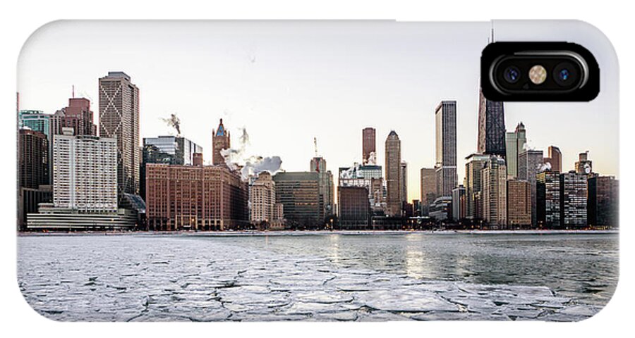 Chicago iPhone X Case featuring the photograph Skyline and Cracks in the Water by Framing Places
