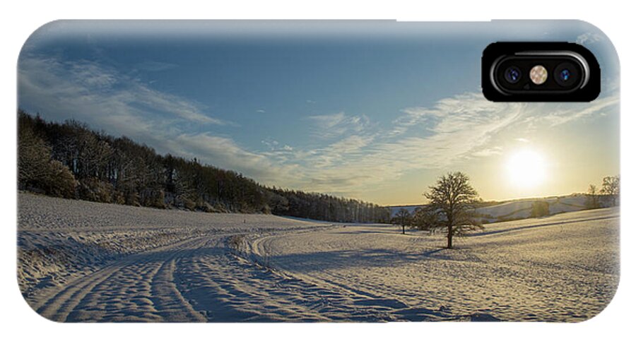 Sunset iPhone X Case featuring the photograph Snow and Sunset by Mark Hunter